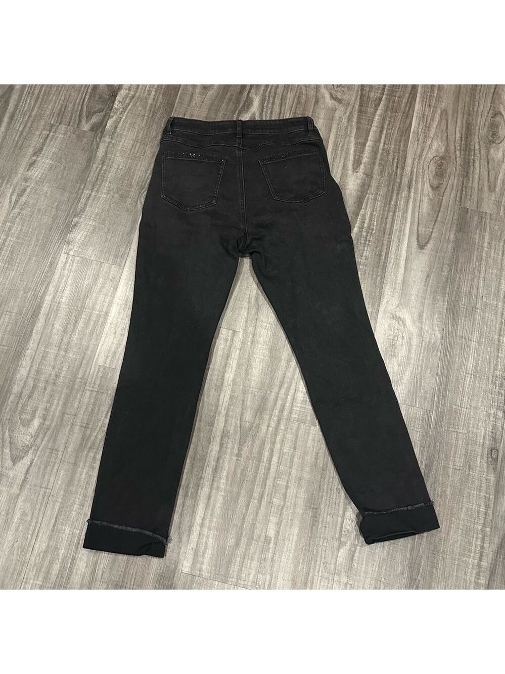 Joseph Ribkoff Black Jeans – Size 10 – Crystal Embellished Back Pocket - Picture 2 of 7